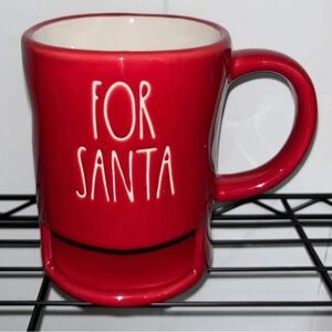 Rae Dunn 'For Santa' large Mug with cookie slot
